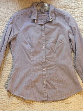 Y2K H&M Blue and White Pinstripe Shirt